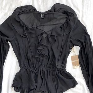 Ruffle silky longsleeve